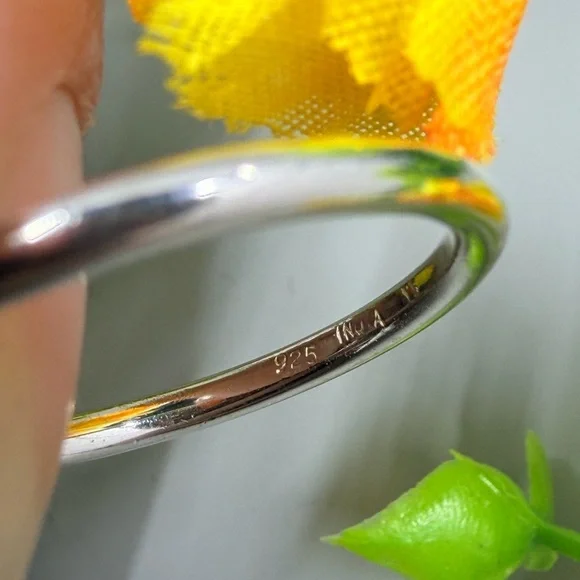 Genuine Citrine Stone 925 Sterling Silver Ring Size 10 - Picture 5 of 6